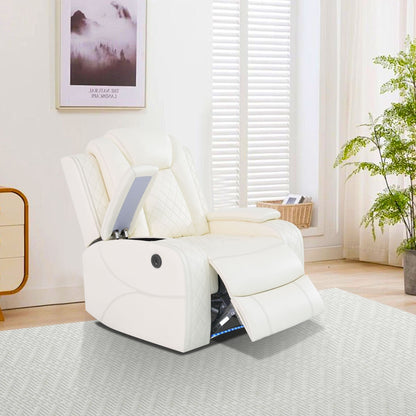 Fauteuil inclinable moderne en cuir respirant avec éclairage d'ambiance et LED alimentée par USB