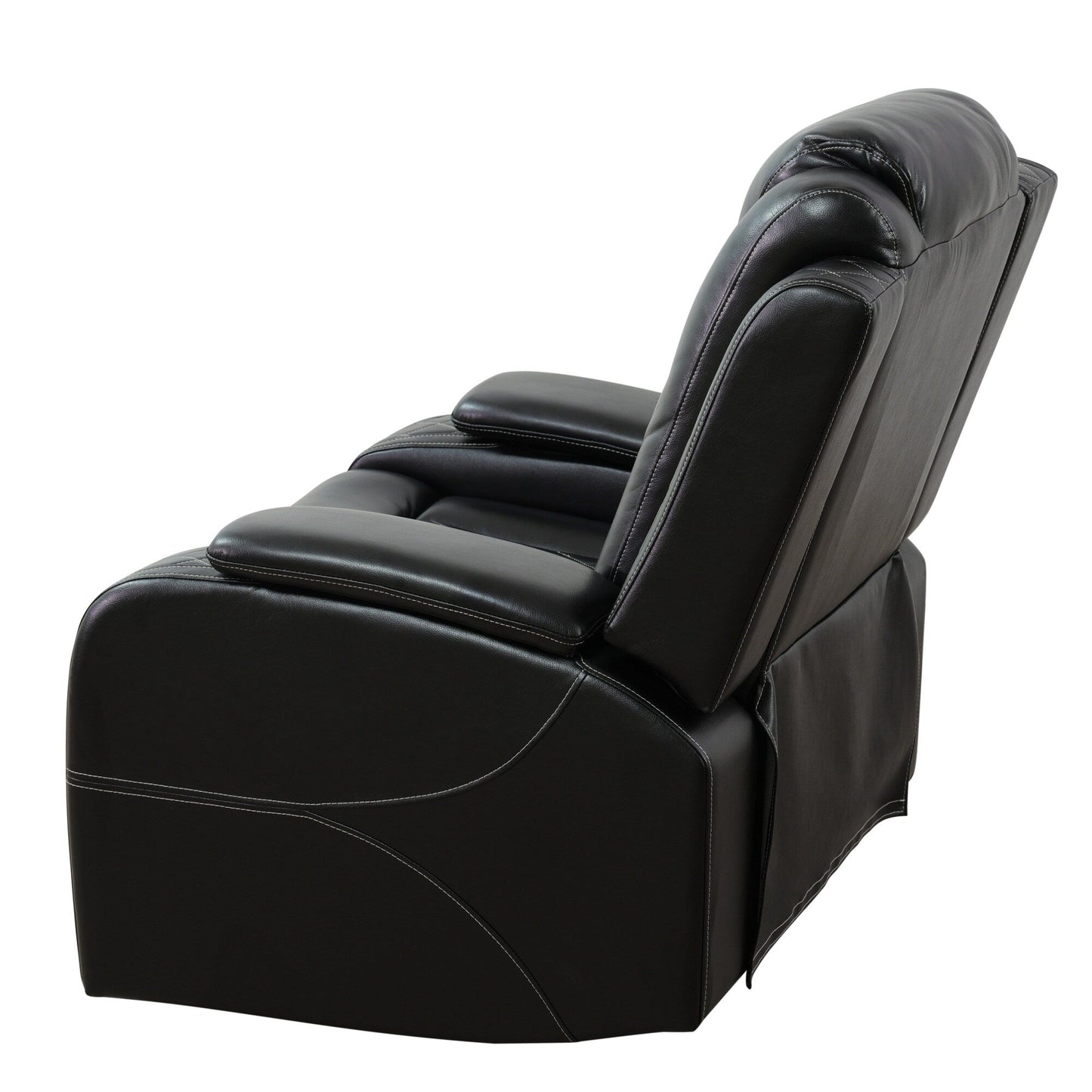 Fauteuil inclinable moderne en cuir respirant avec éclairage d'ambiance et LED alimentée par USB