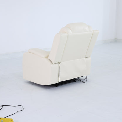 Fauteuil inclinable moderne en cuir respirant avec éclairage d'ambiance et LED alimentée par USB