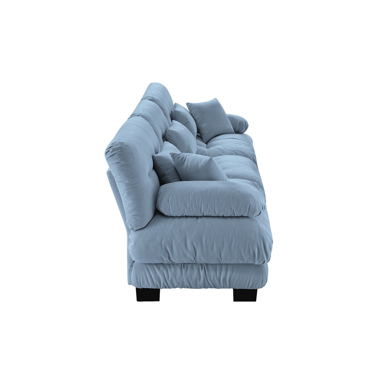 Canapé sectionnel 3 places moderne en chenille, canapé modulaire à assise profonde avec coussins décoratifs et coussins de taille pour le salon