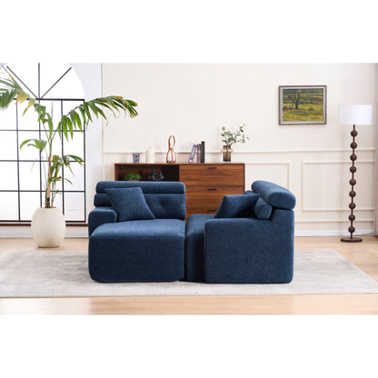 Canapé modulable convertible en L 4 places en chenille moderne avec 2 coussins pour salon d'appartement