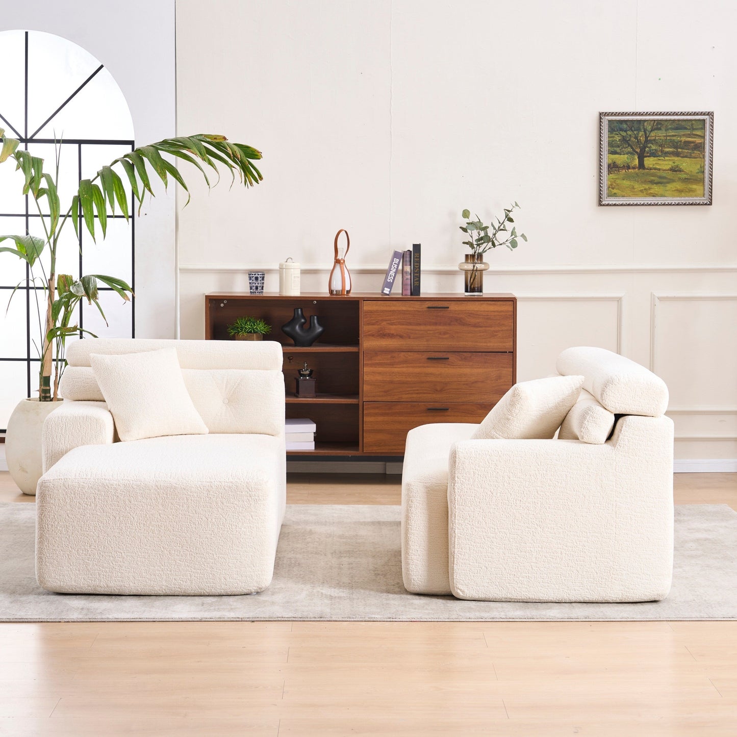 Canapé modulable convertible en L 4 places en chenille moderne avec 2 coussins pour salon d'appartement