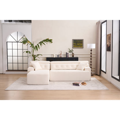 Canapé modulable convertible en L 4 places en chenille moderne avec 2 coussins pour salon d'appartement