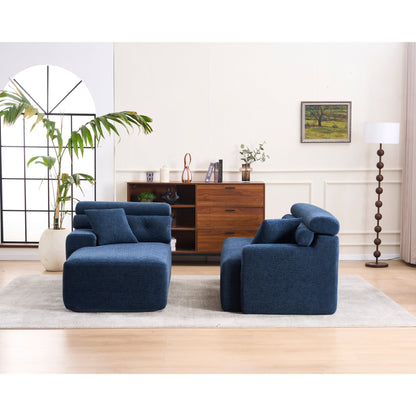 Canapé modulable convertible en L 4 places en chenille moderne avec 2 coussins pour salon d'appartement