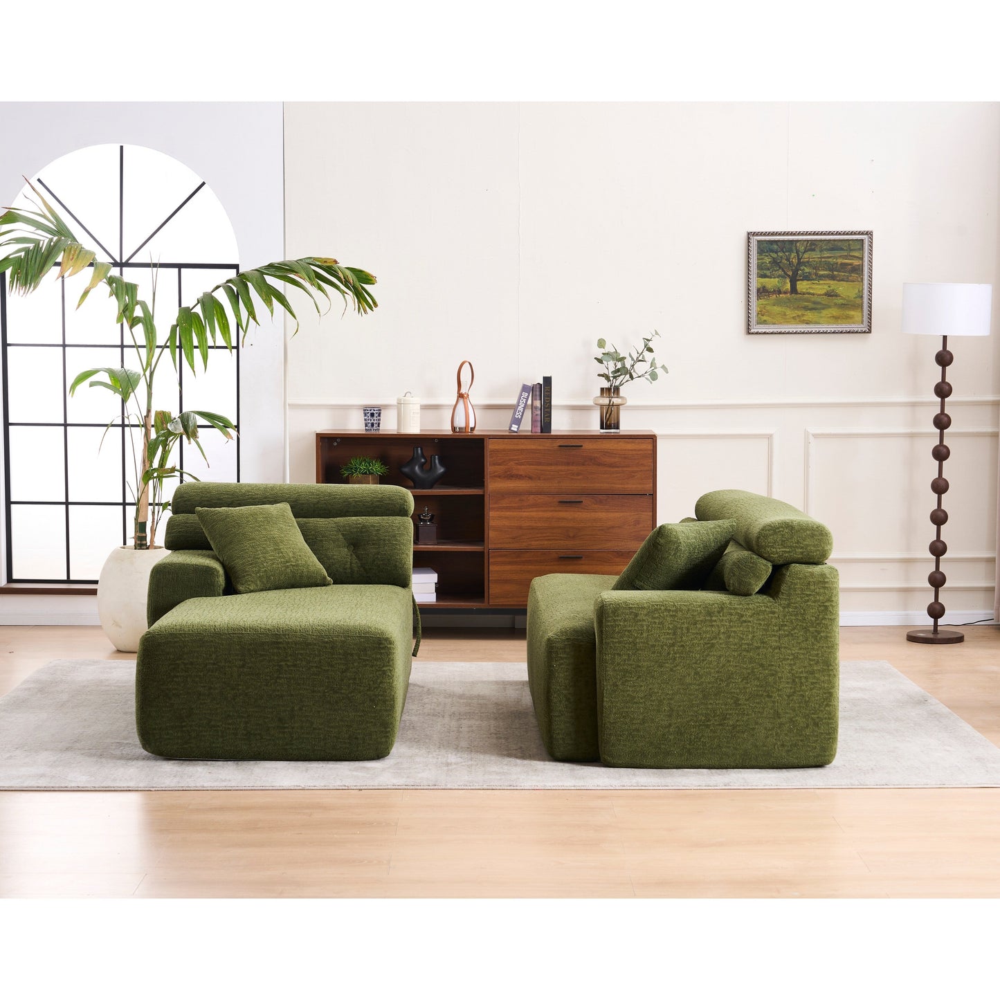 Canapé modulable convertible en L 4 places en chenille moderne avec 2 coussins pour salon d'appartement