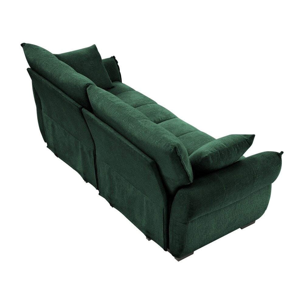 Canapé deux places moderne en tissu chenille