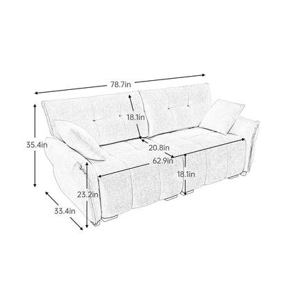 Canapé deux places moderne en tissu chenille