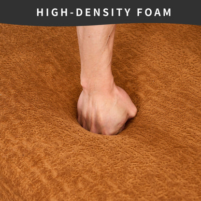 Canapé modulaire moderne en L en chenille avec méridienne incurvée et 4 coussins pour le salon