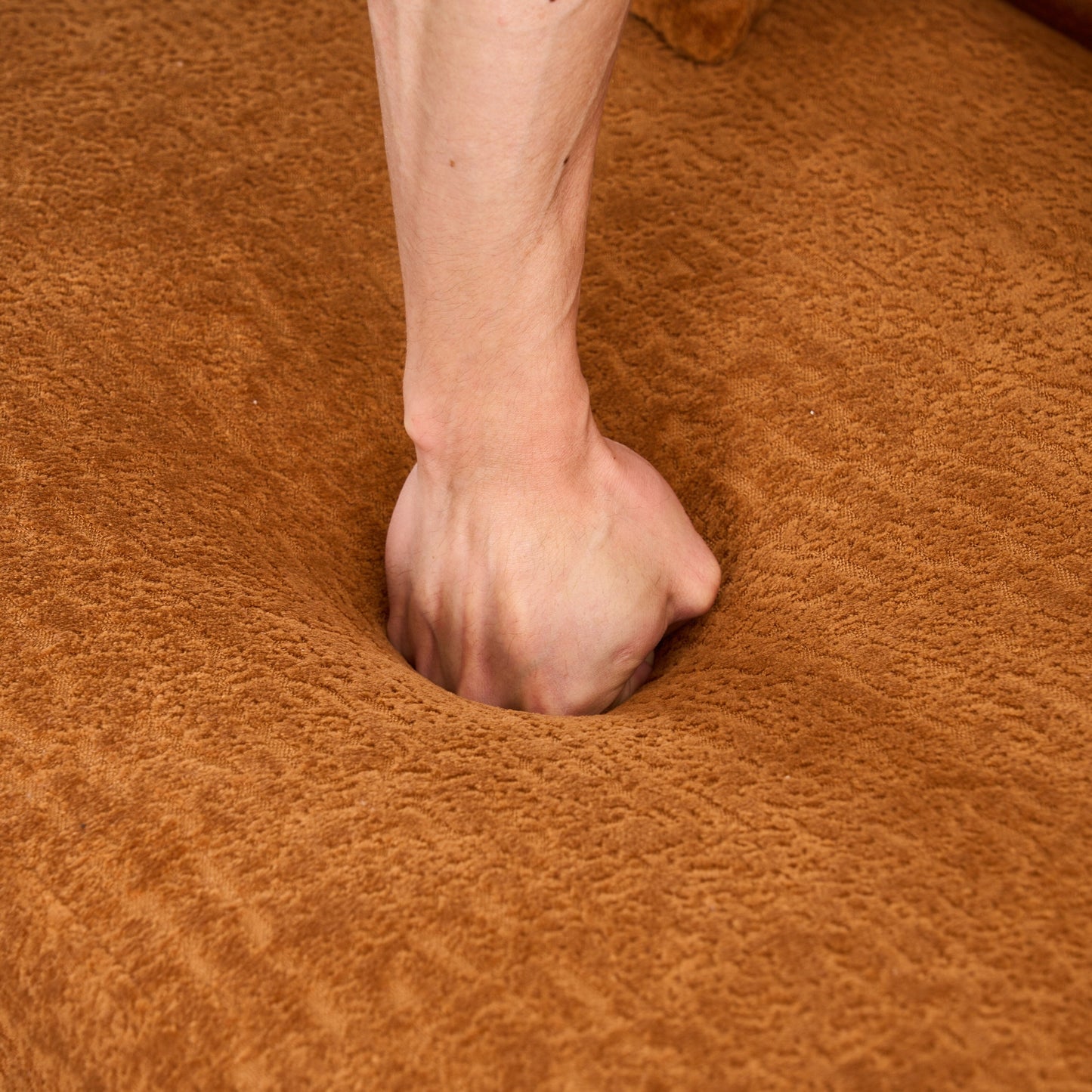 Canapé modulaire moderne en L en chenille avec méridienne incurvée et 4 coussins pour le salon