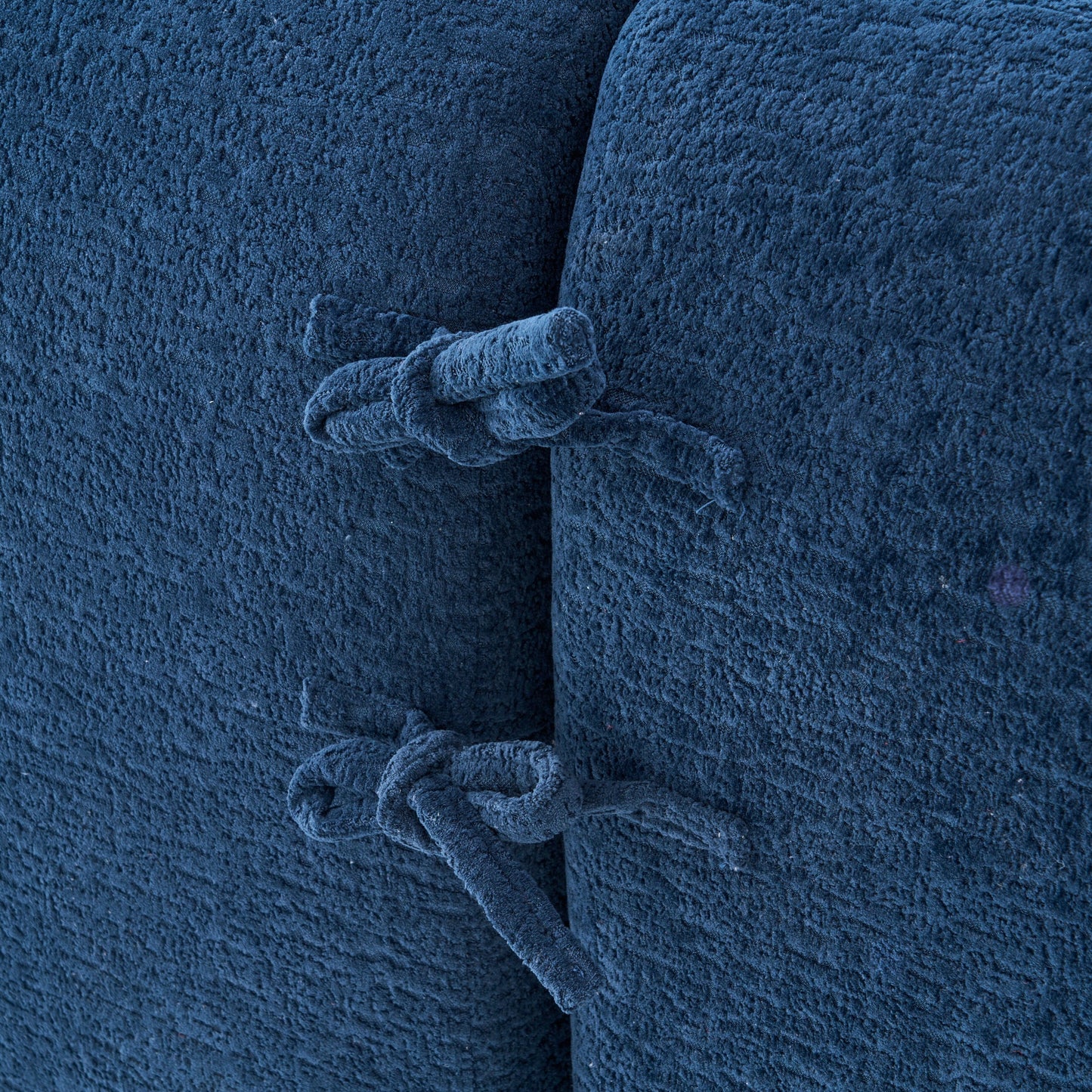 Canapé modulaire moderne en L en chenille avec méridienne incurvée et 4 coussins pour le salon