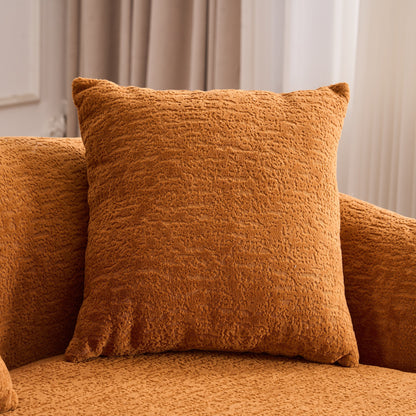 Canapé modulaire moderne en L en chenille avec méridienne incurvée et 4 coussins pour le salon