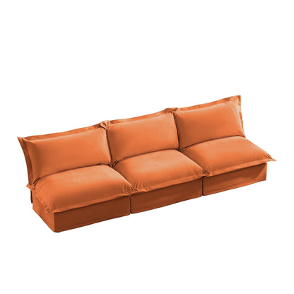 Canapé 3 places modulaire moderne en chenille sans accoudoirs