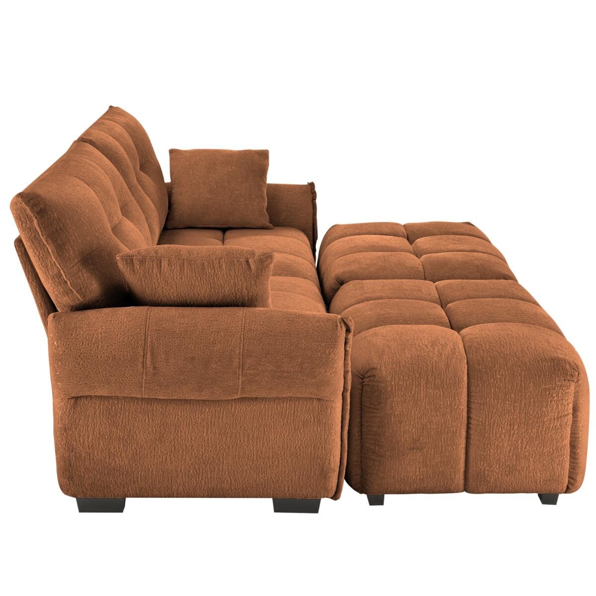 Canapé moderne en chenille, structure en bois massif avec coussin haute élasticité