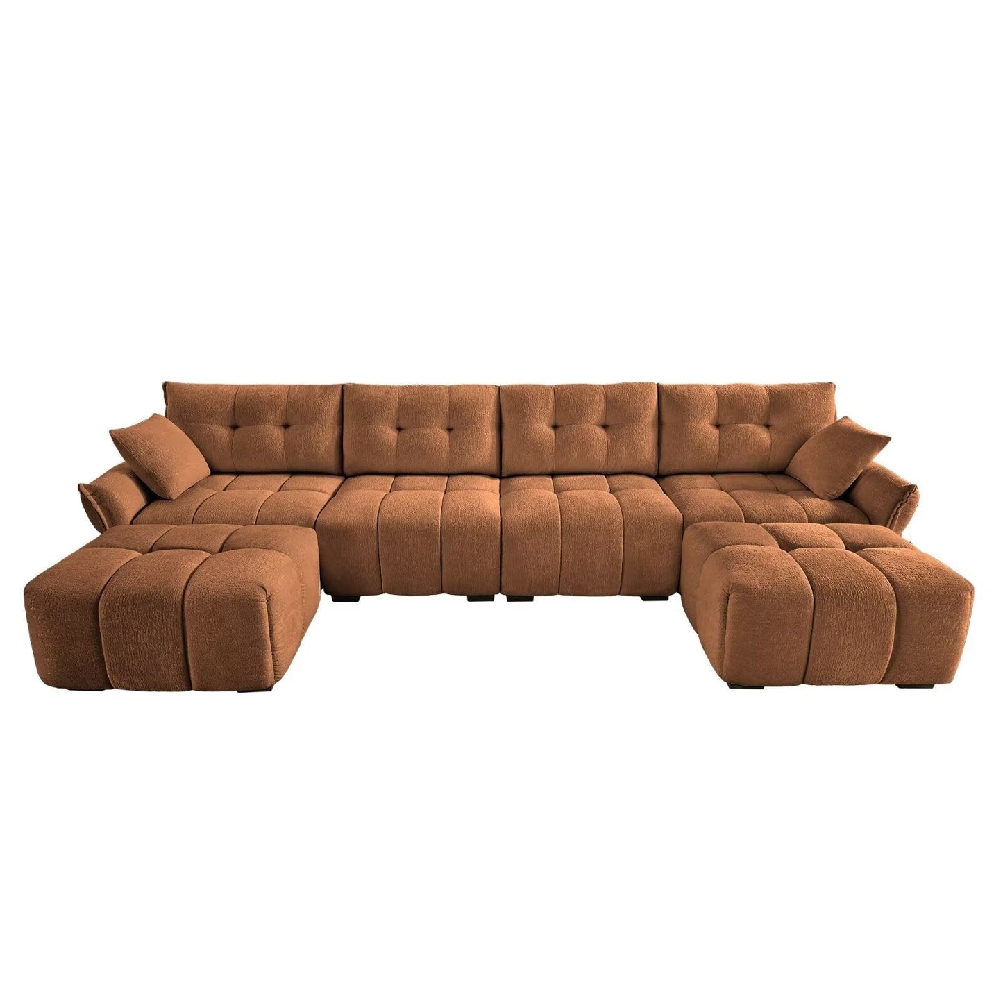 Canapé moderne en chenille, structure en bois massif avec coussin haute élasticité