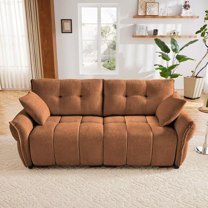 Canapé moderne en chenille, structure en bois massif avec coussin haute élasticité