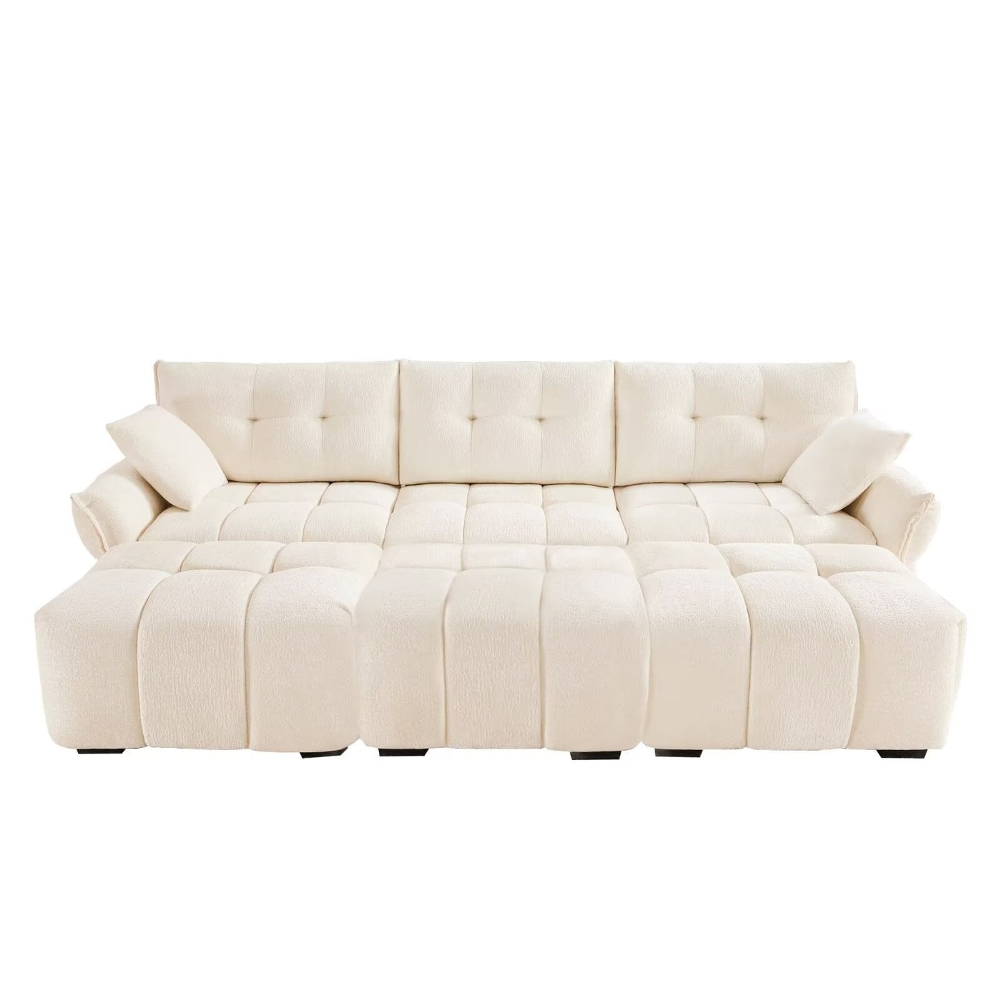 Canapé moderne en chenille, structure en bois massif avec coussin haute élasticité