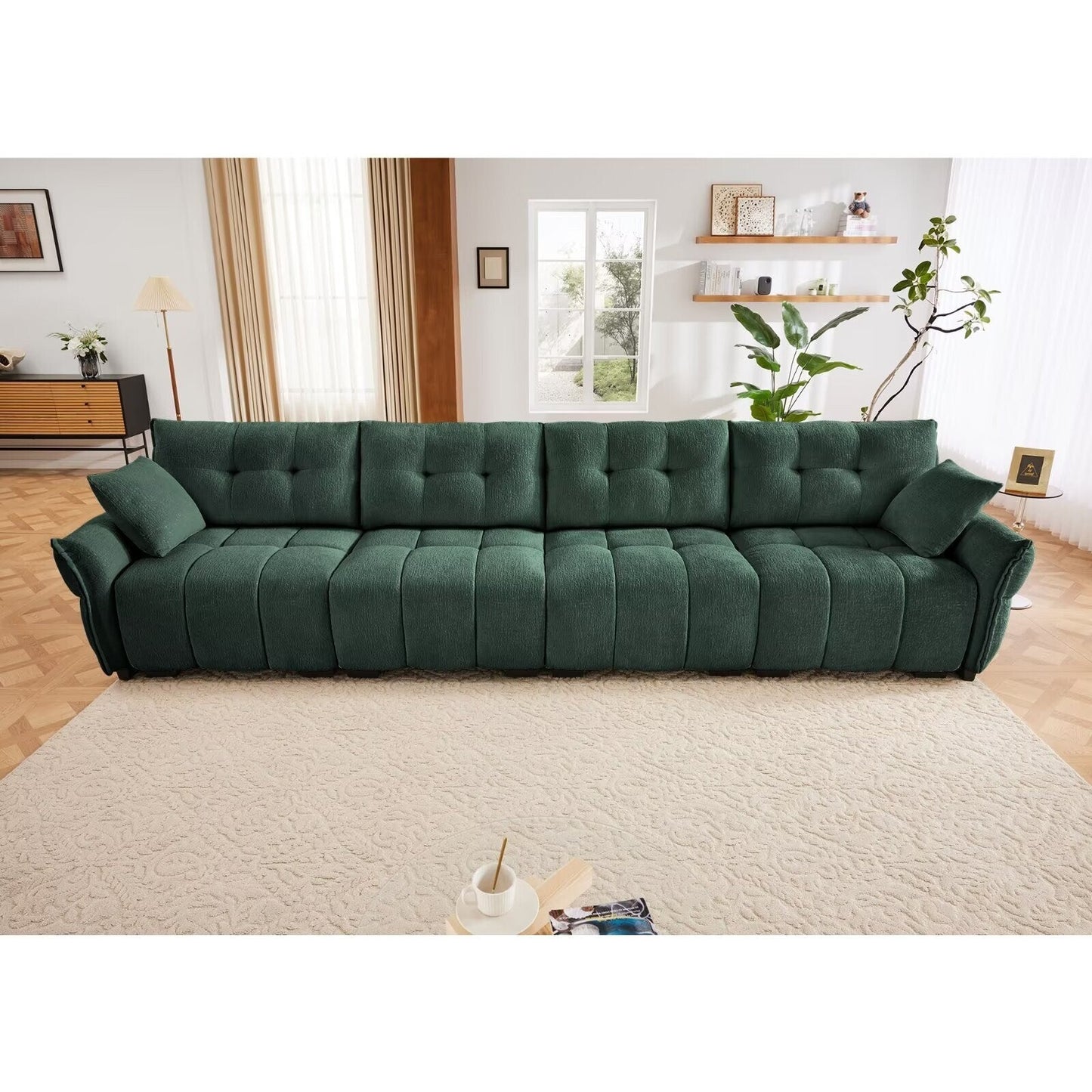 Canapé moderne en chenille, structure en bois massif avec coussin haute élasticité