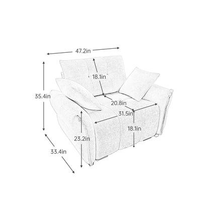Canapé moderne en chenille, structure en bois massif avec coussin haute élasticité