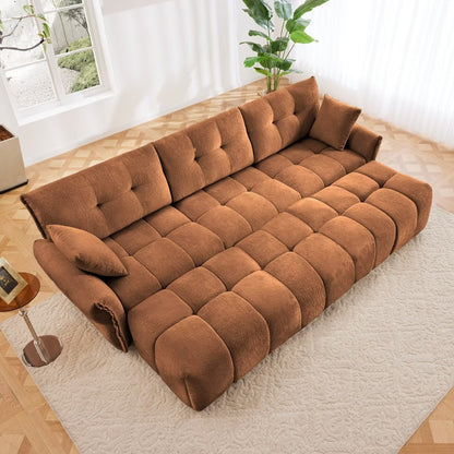 Canapé moderne en chenille, structure en bois massif avec coussin haute élasticité