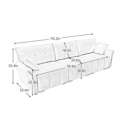 Canapé moderne en chenille, structure en bois massif avec coussin haute élasticité