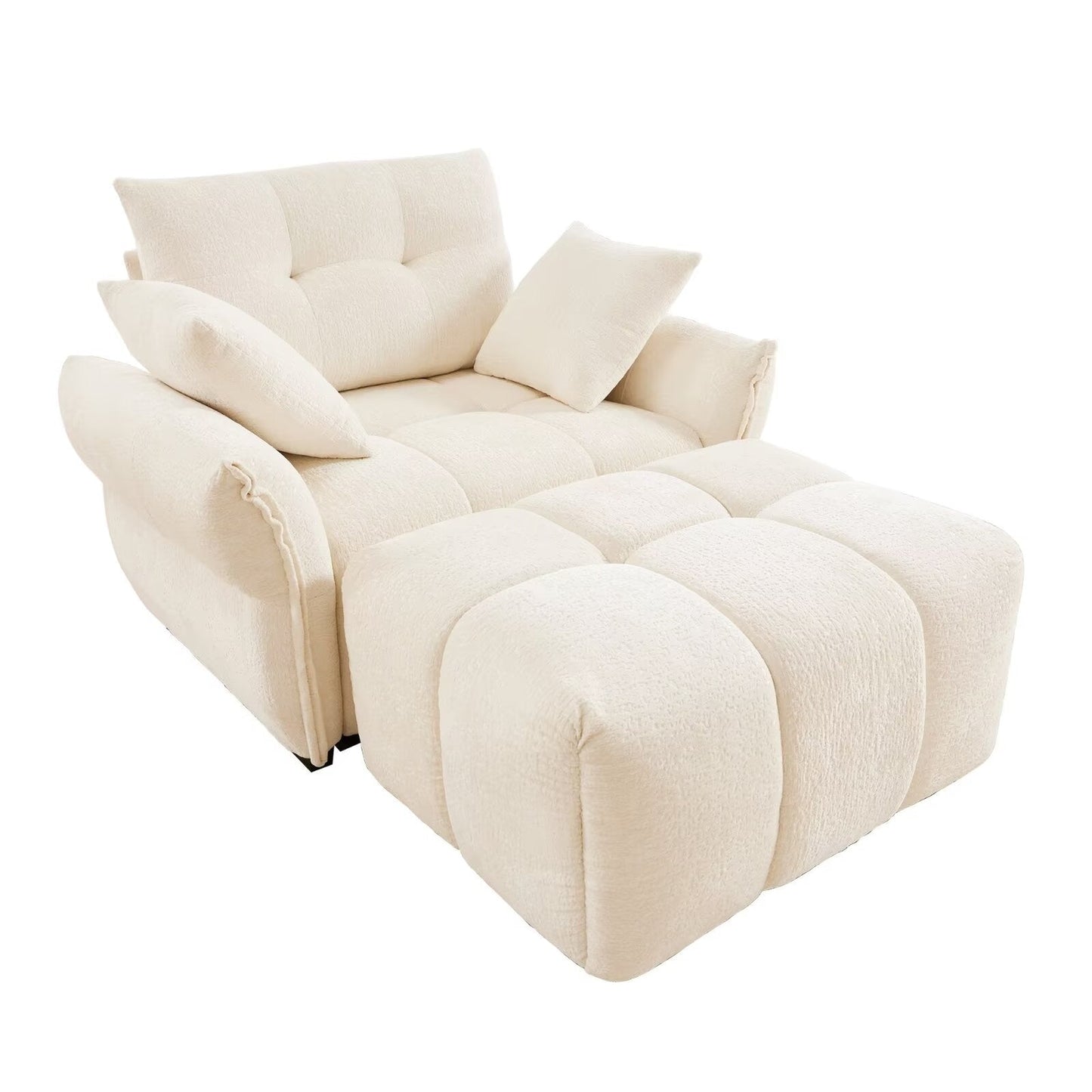 Canapé moderne en chenille, structure en bois massif avec coussin haute élasticité