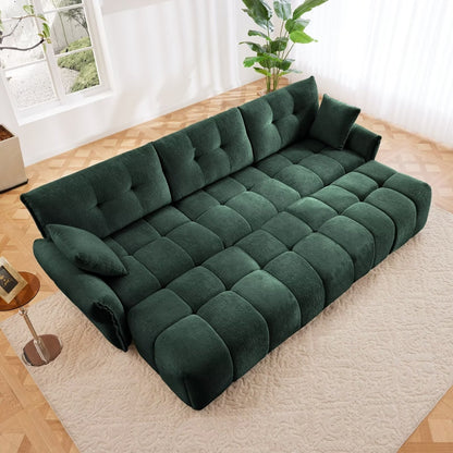 Canapé moderne en chenille, structure en bois massif avec coussin haute élasticité