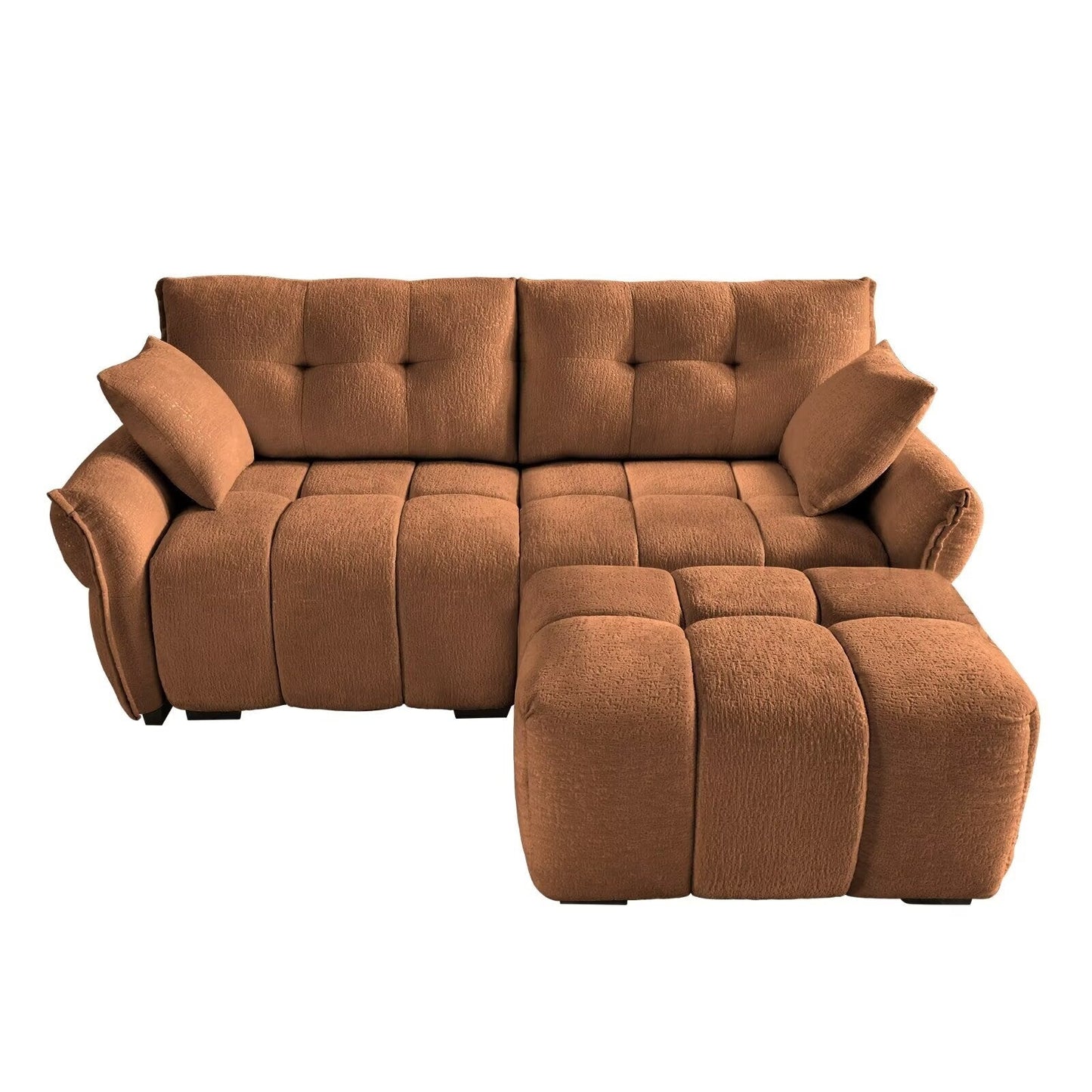 Canapé moderne en chenille, structure en bois massif avec coussin haute élasticité