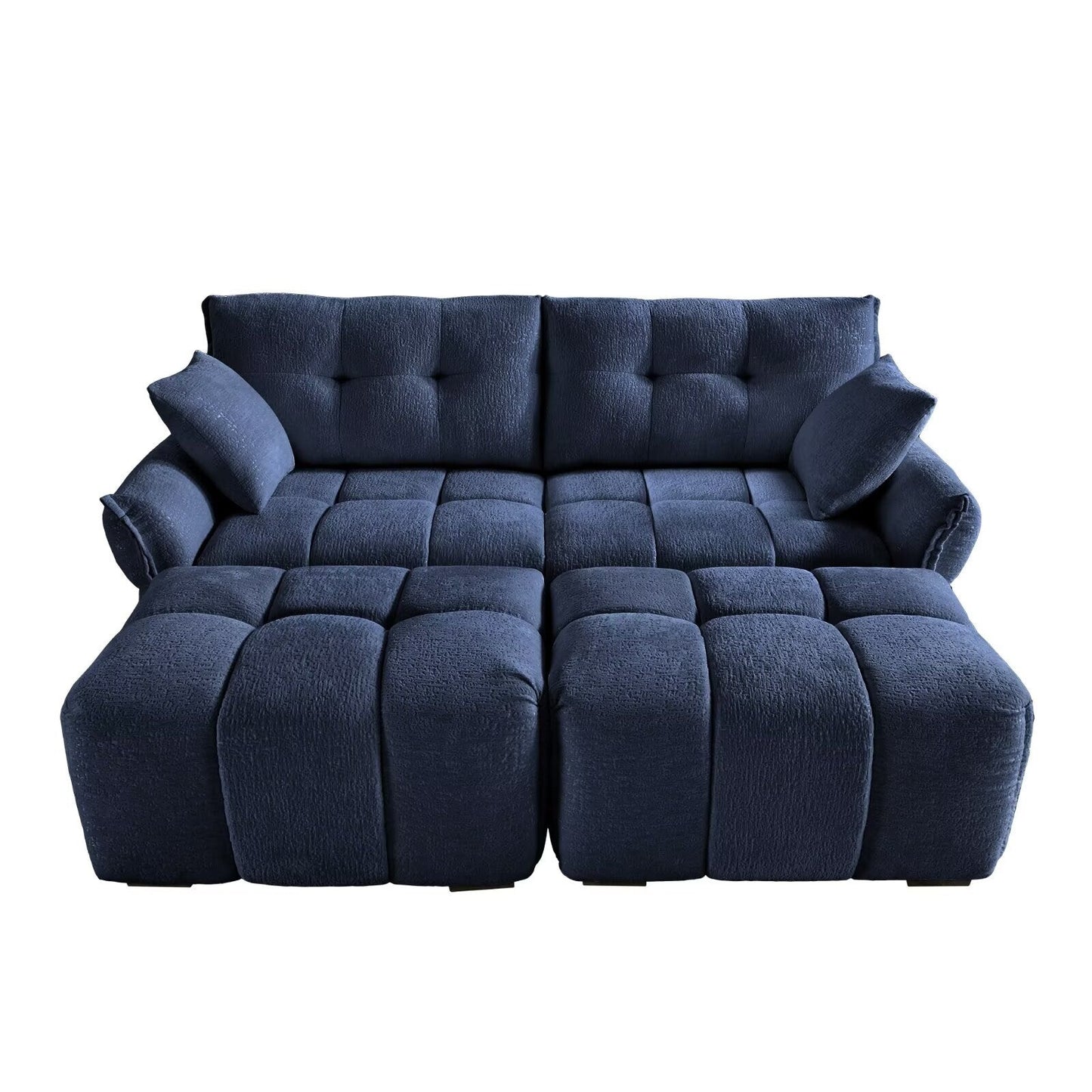 Canapé moderne en chenille, structure en bois massif avec coussin haute élasticité