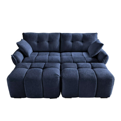 Canapé moderne en chenille, structure en bois massif avec coussin haute élasticité