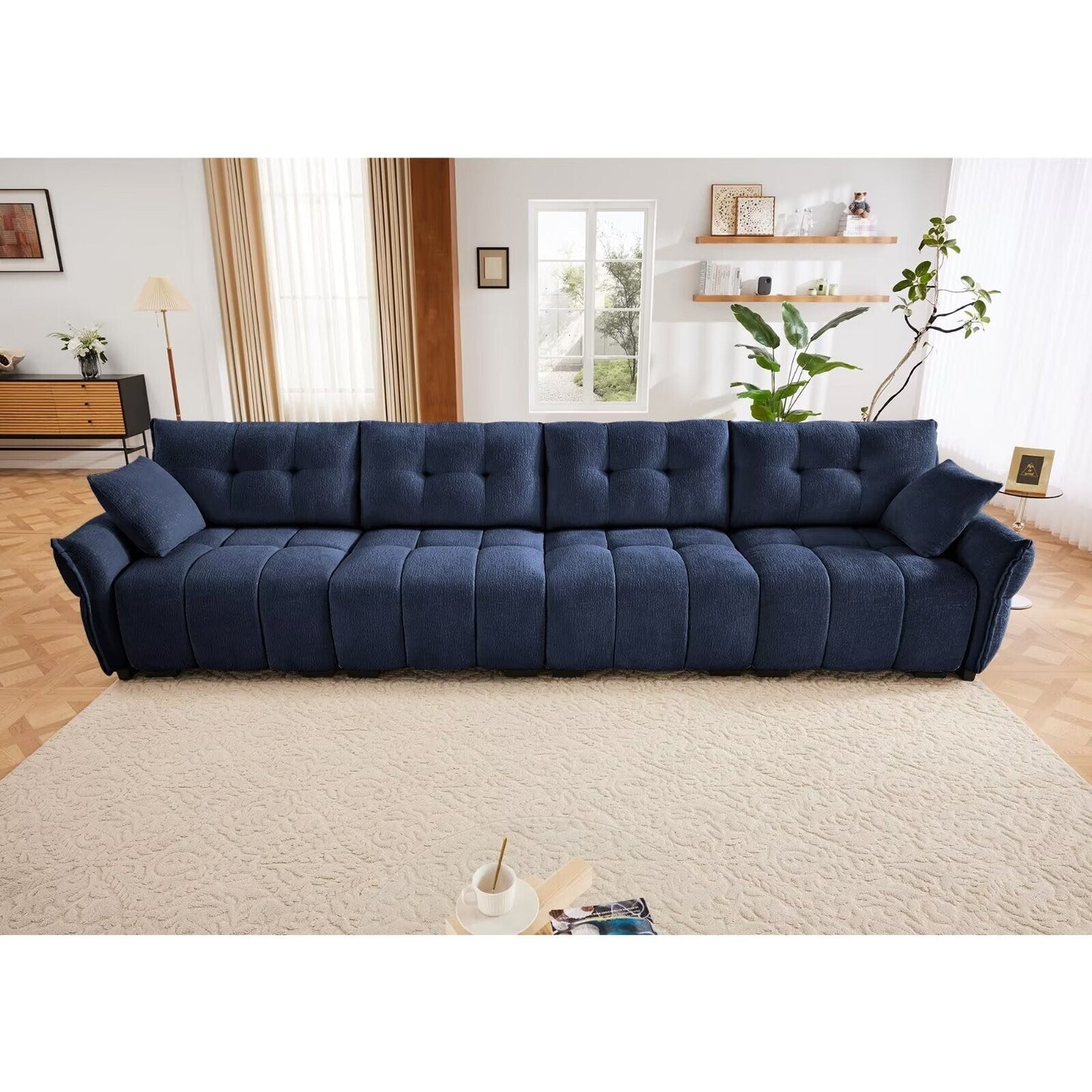 Canapé moderne en chenille, structure en bois massif avec coussin haute élasticité