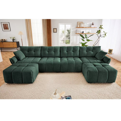 Canapé moderne en chenille, structure en bois massif avec coussin haute élasticité