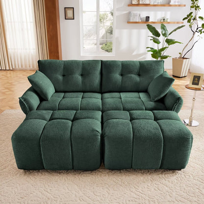 Canapé moderne en chenille, structure en bois massif avec coussin haute élasticité
