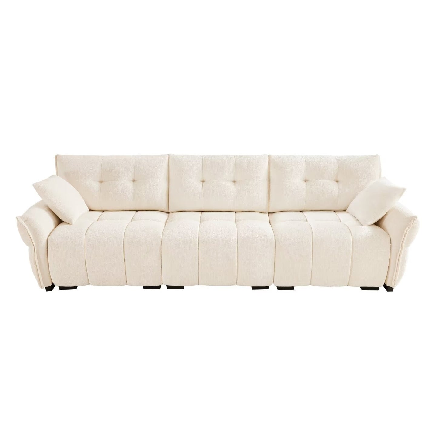 Canapé moderne en chenille, structure en bois massif avec coussin haute élasticité