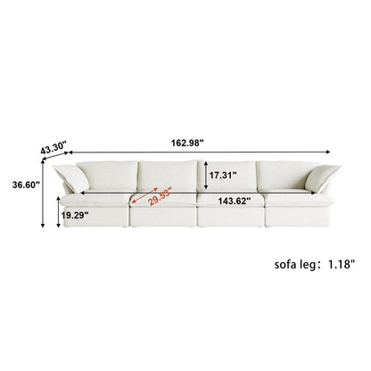 Canapé-lit Cloud moderne et confortable, canapés sectionnels minimalistes garnis de duvet, housses de coussin amovibles