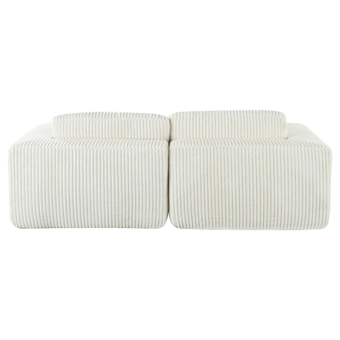 Canapé-lit convertible moderne en velours côtelé avec accoudoirs larges et 2 oreillers pour salon et appartement