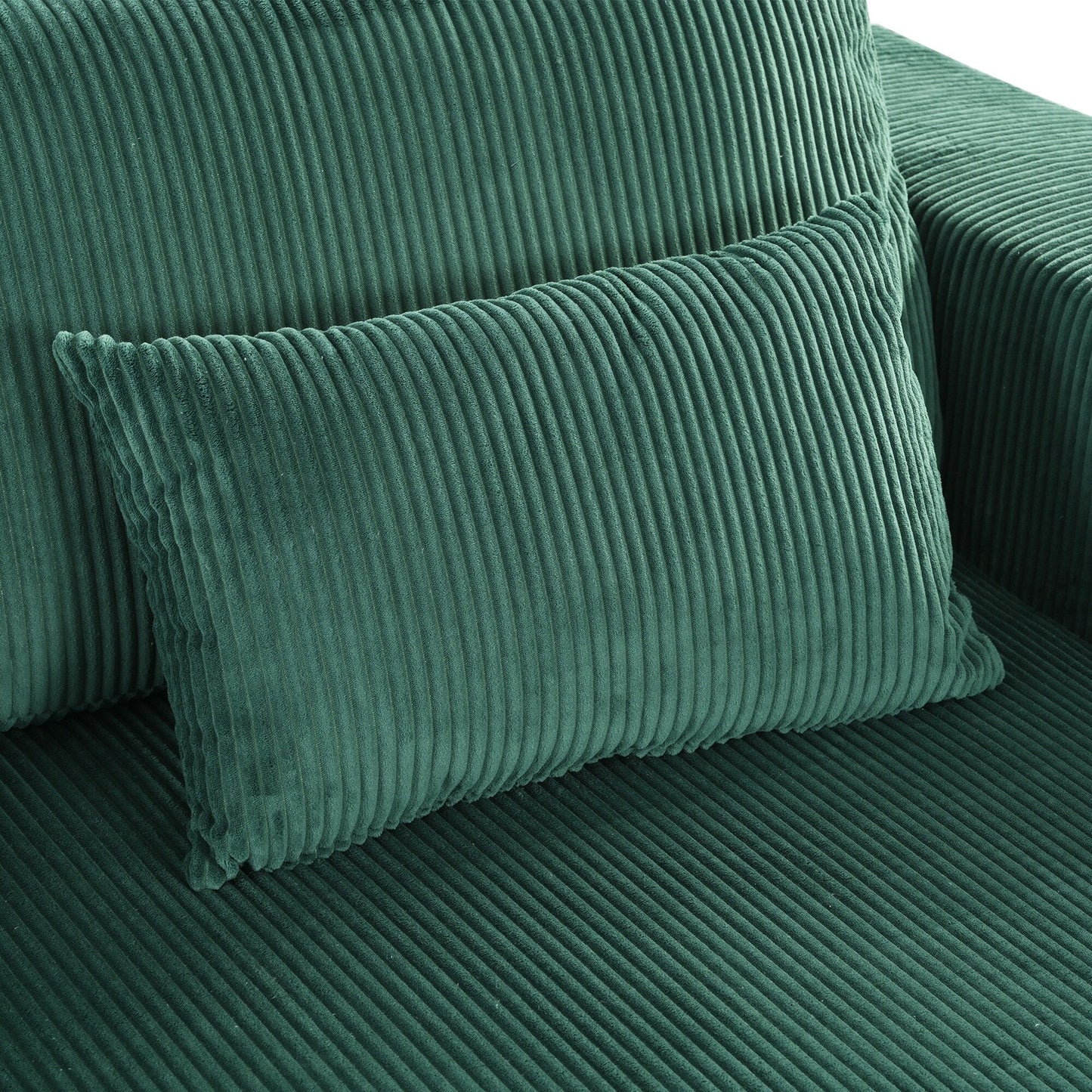 Canapé-lit convertible moderne en velours côtelé avec accoudoirs larges et 2 oreillers pour salon et appartement