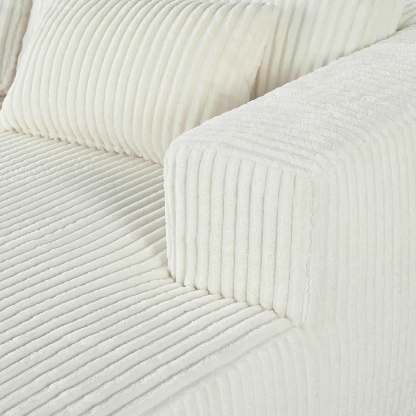 Canapé-lit convertible moderne en velours côtelé avec accoudoirs larges et 2 oreillers pour salon et appartement