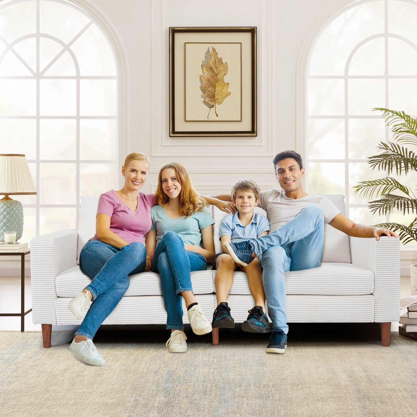 Canapé-lit futon convertible moderne en chenille, canapé causeuse 82,68 avec accoudoirs carrés pour espace de vie