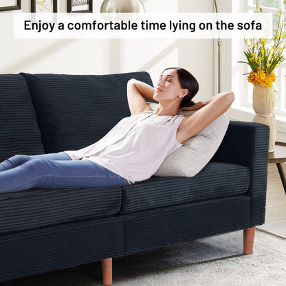 Canapé-lit futon convertible moderne en chenille, canapé causeuse 82,68 avec accoudoirs carrés pour espace de vie