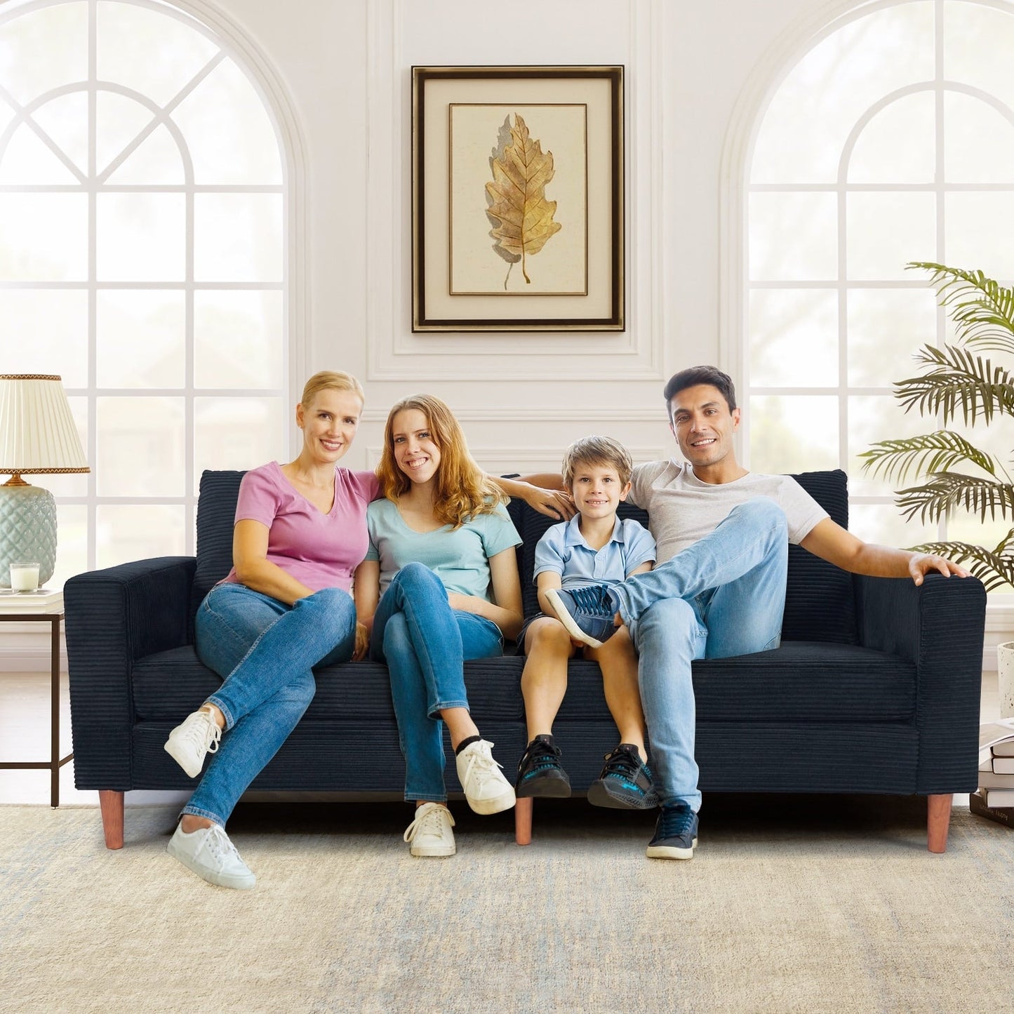 Canapé-lit futon convertible moderne en chenille, canapé causeuse 82,68 avec accoudoirs carrés pour espace de vie