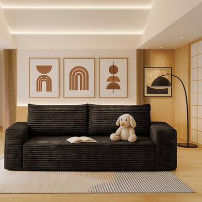 Canapé moderne sans cadre, rembourré en velours côtelé, pour appartement, salon, salle de divertissement