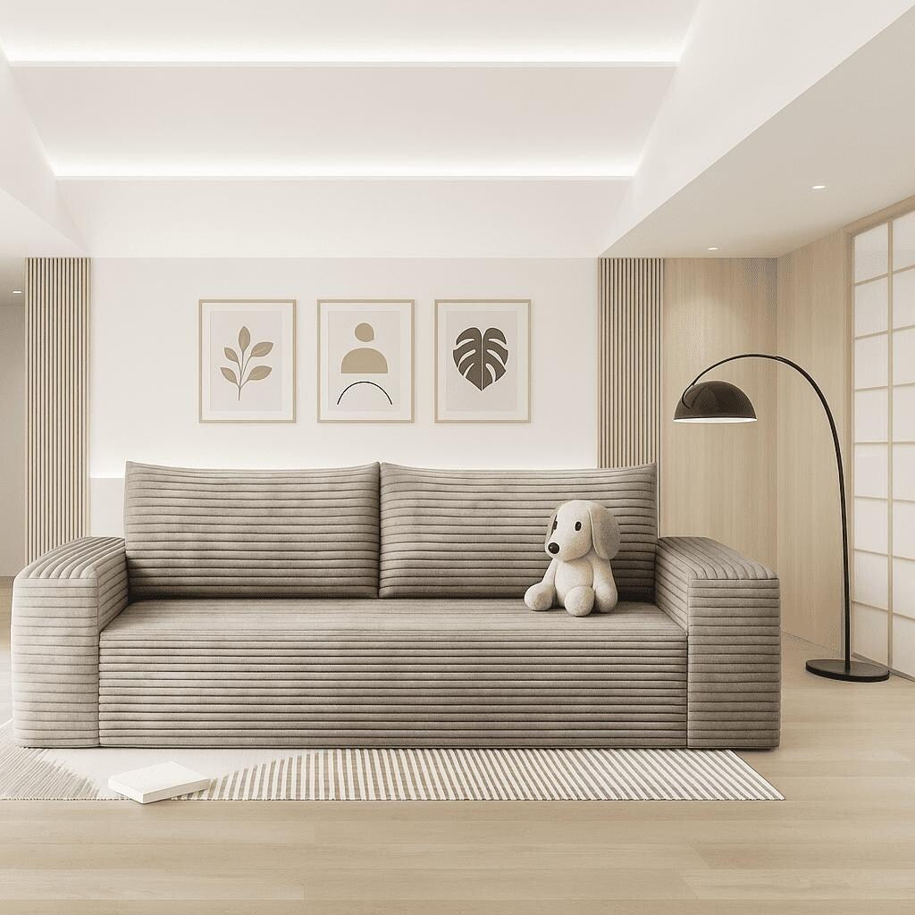 Canapé moderne sans cadre, rembourré en velours côtelé, pour appartement, salon, salle de divertissement