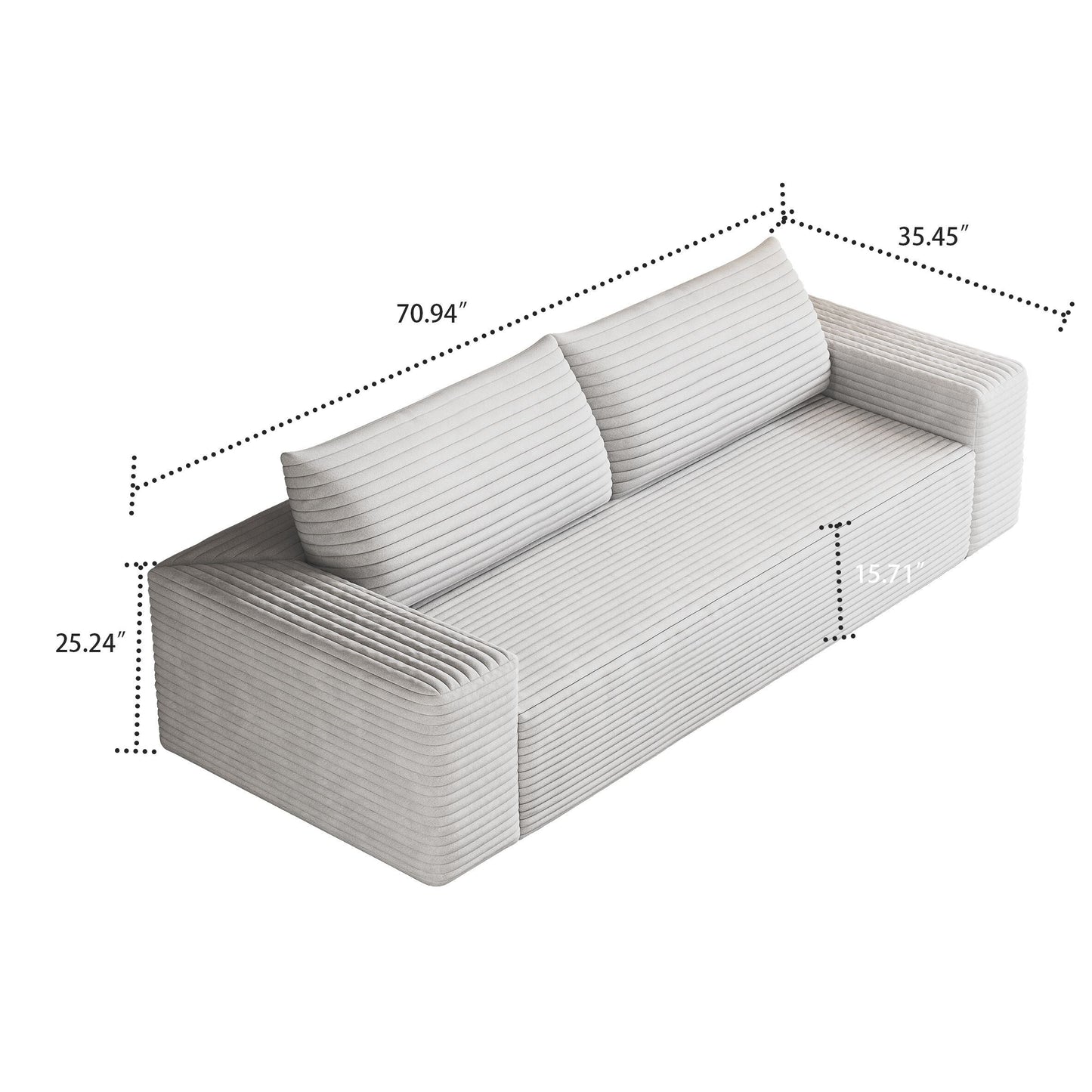 Canapé moderne sans cadre, rembourré en velours côtelé, pour appartement, salon, salle de divertissement