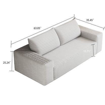 Canapé moderne sans cadre, rembourré en velours côtelé, pour appartement, salon, salle de divertissement