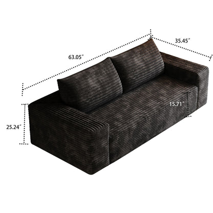 Canapé moderne sans cadre, rembourré en velours côtelé, pour appartement, salon, salle de divertissement