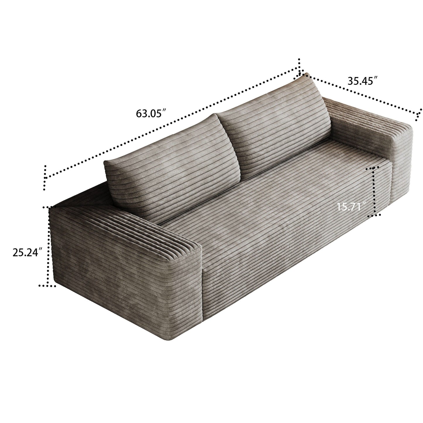Canapé moderne sans cadre, rembourré en velours côtelé, pour appartement, salon, salle de divertissement
