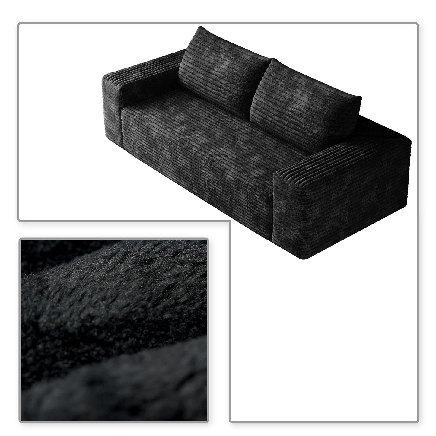 Canapé moderne sans cadre, rembourré en velours côtelé, pour appartement, salon, salle de divertissement