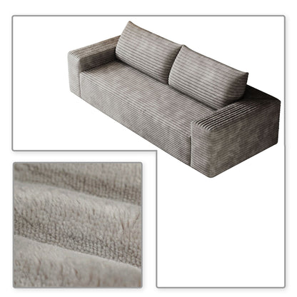 Canapé moderne sans cadre, rembourré en velours côtelé, pour appartement, salon, salle de divertissement