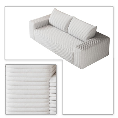 Canapé moderne sans cadre, rembourré en velours côtelé, pour appartement, salon, salle de divertissement