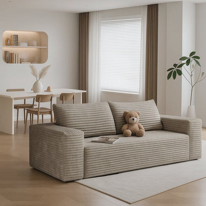 Canapé moderne sans cadre, rembourré en velours côtelé, pour appartement, salon, salle de divertissement